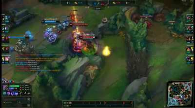 Building crit on Nasus while fed makes for triple bonks like this