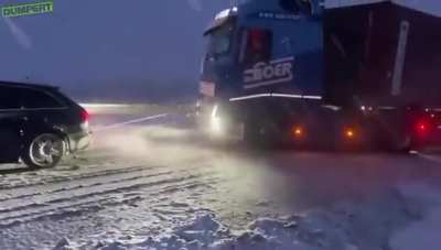 HMB while I pull this truck out of the ditch with my Audi