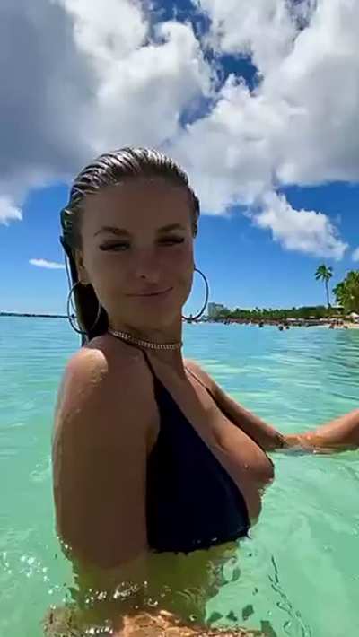 Blonde in the ocean