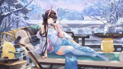 A Live2D touch to Noshiro's "Fragrance of the Eastern Snow" skin