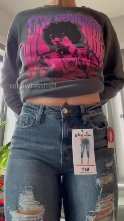 new mom jeans came in the mail, but not sure if i dig them.. what do you say?