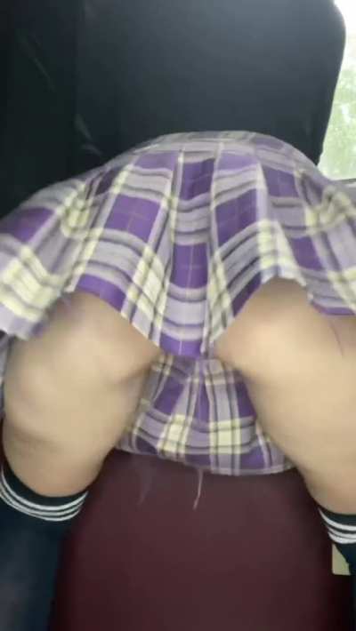 I don&rsquo;t wear anything under my skirt so I can do this