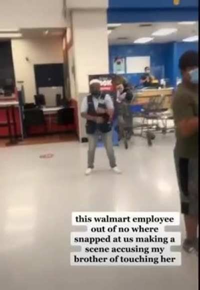 Female Walmart employee accuses customer of touching her inappropriately and attempts to publicly shame him despite his protests of being innocent. Just wait until the end 🤦‍♂️