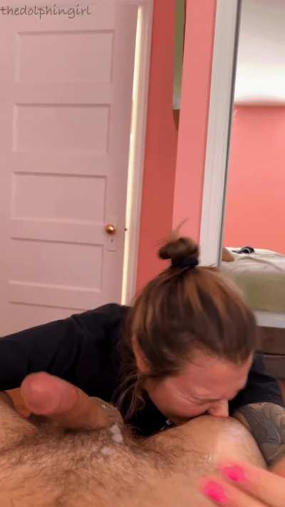 I was trying to be sexy with his cum, but then this happened....