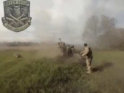 Operation of M777 155mm howitzer against Russian targets in the Kharkiv front. "Raven Group" of the Ukrainian Volunteer Army as part of the "Timur Special Unit" of the GUR (May 2024)