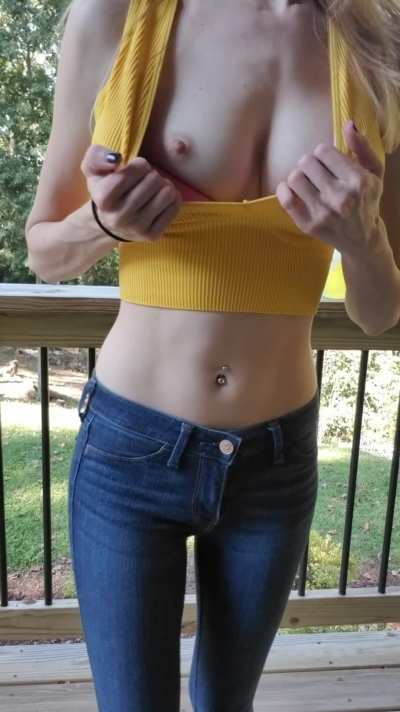 A sneaky flash before the neighbors see 