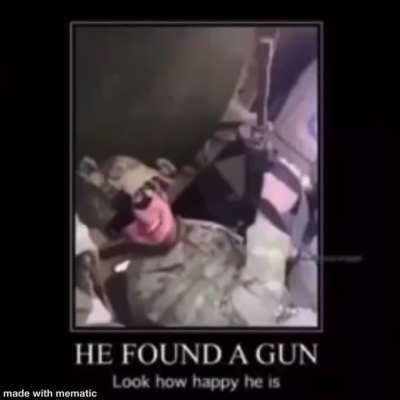 ITR players when they find a WW2-Era weapon with over 60 years of disuse and damage that literally explodes in their face when they pull the trigger: