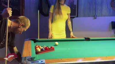 This guy asked to play pool. I know he was checking me out, but I don’t think he saw this. [gif]