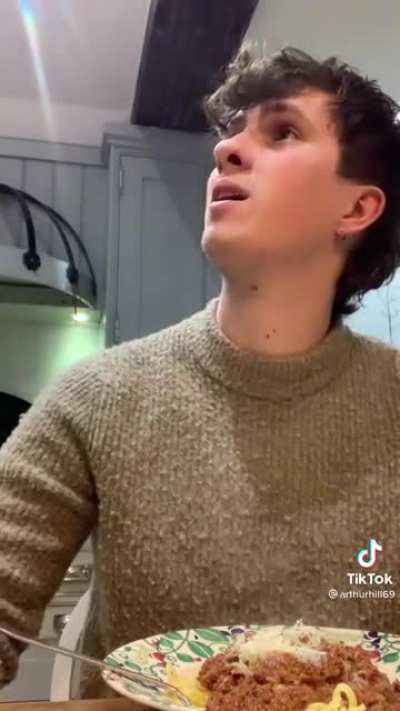 Pretending to be Gordon Ramsay at the dinner table