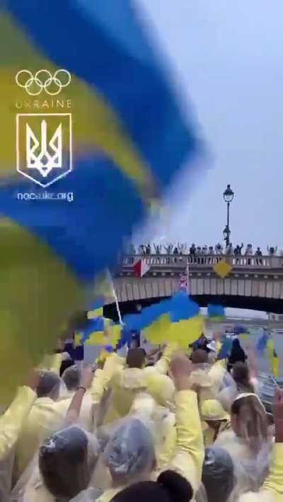The Ukrainian athletes appeared sailing down the river Seine for the opening of the Paris 2024 Olympics - &lsquo;Ukrainii!!&rsquo; was shouted 🇺🇦 💙💛