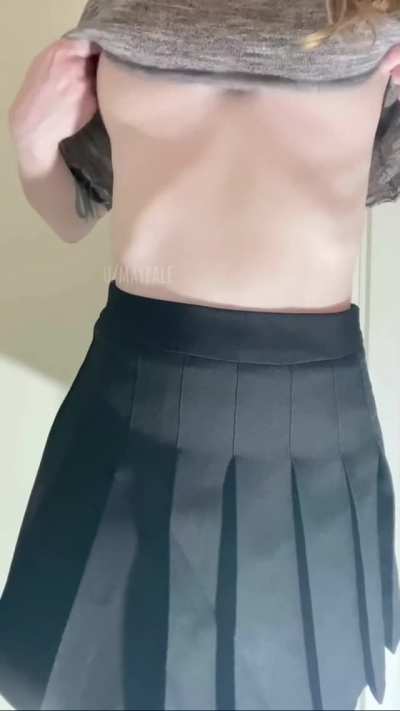 Popping out my perky titties ft a naughty surprise 😋 [OC]