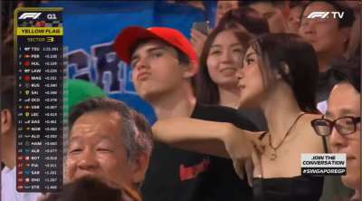 WMAF couple that appeared in the crowd highlights of the Singaporean Grand Prix, on September 2023