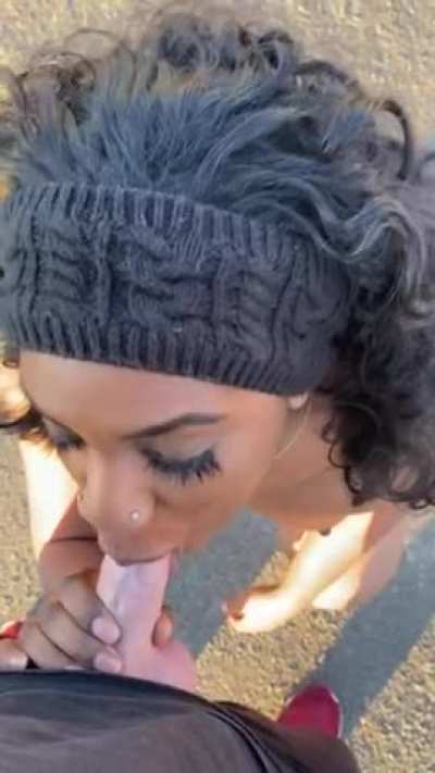 Sucking my fans cock in public! Are you next!