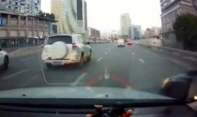 He even had the audacity to honk back at him...