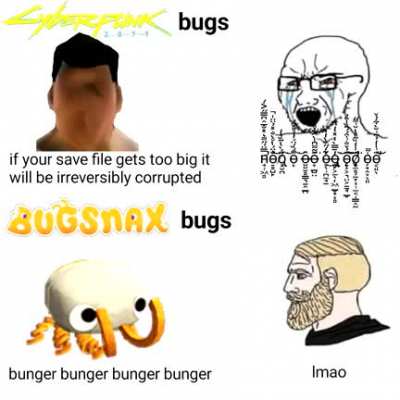 cyberpunk 2077 bugs vs bugsnax bugs