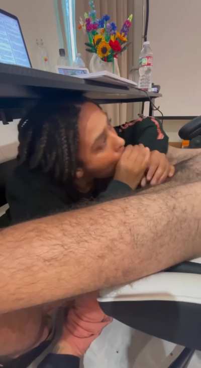 under the desk