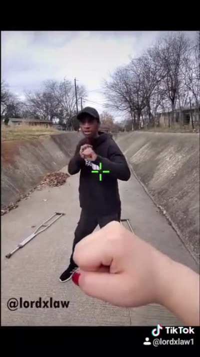 Interacting with a buggy NPC in Night City