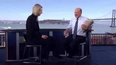 Cramer on Holmes "To me, it's reasonable to compare you to Steve Jobs and what he did for computing"