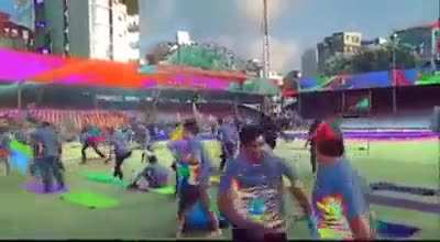 Islamic Extremists, claiming Yoga to be Haram, disrupt Yoga event organized by the Indian Mission in the Maldives on the occasion of World Yoga Day.