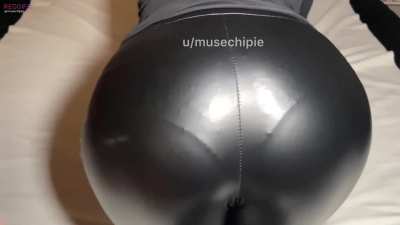 He loves playing with my leather ass
