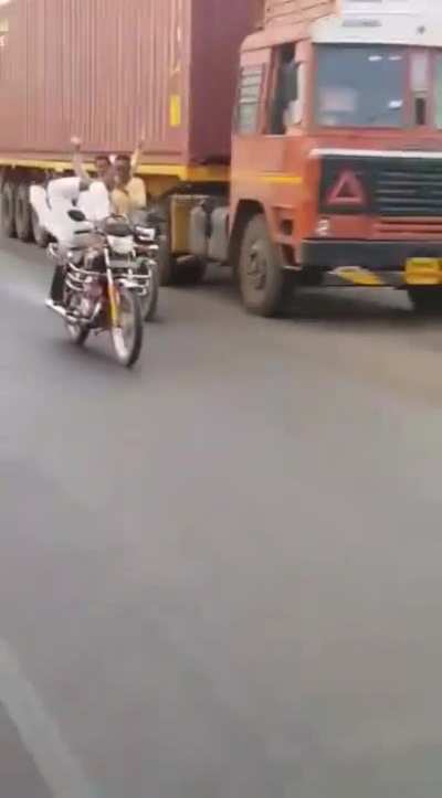 An old man does strange and dangerous things on the highway