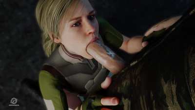 Cassie Cage sucking dick (Pewposterous, Evilaudio)