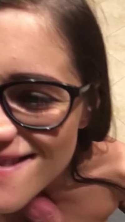 A valiant attempt at a titty fuck, then she makes dinner.