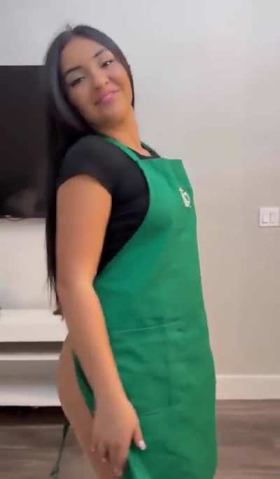 Starbucks employee tastes a black cockie
