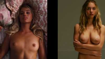 Heaven would be a small tits / big tits threesome with Margot Robbie and Sydney Sweeney