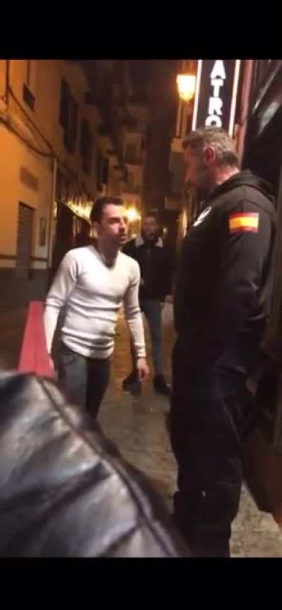 How nice of the security guard to just gently tap him.