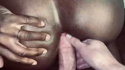 Ebony milf taking it in the ass.