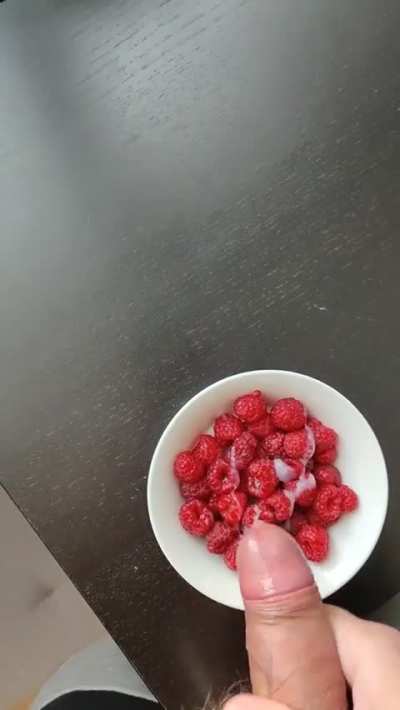 Raspberry with cream