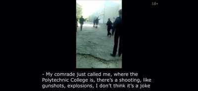The Kerch Polytechnic College massacre security footage with real time audio, by the documentary &ldquo;Kerch, One of us.&rdquo;