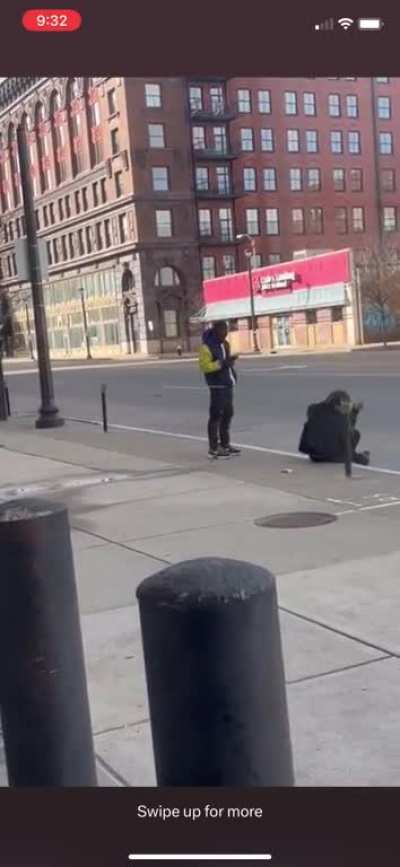 Downtown. Takes his time to load a gun and kill a man in broad daylight.