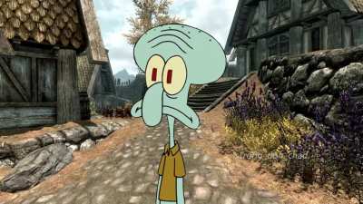 Spongebob and Patrick in Skyrim