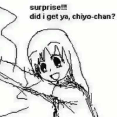 Kasia surprises Chiyo-Chan.