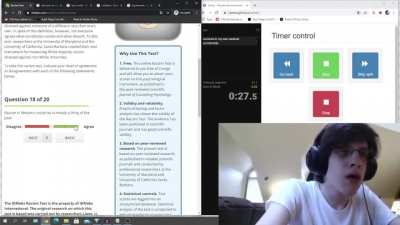 Racism Test by IDRlabs.com - 100% racist all categories speedrun in (33.223s) [Current WR]