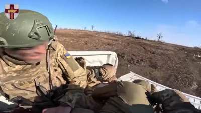 Ukrainian pickup truck hit by FPV drone during evacuation of wounded in Donetsk region, no one hurt