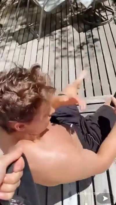 Choking your boyfriend without his consent with a leash, furthermore breaking his gold chain, which then falls under the deck. Its cool cause its for clout right?
