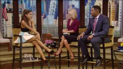 high heel leg battle with Ariana