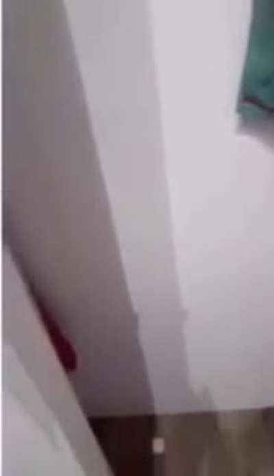 The boy painted himself red because he wanted to become Spider-Man.