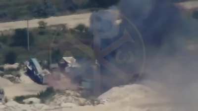 The Ukrainian &ldquo;Dmytro Korchynsky Brotherhood&rdquo; TD Battalion released footage showing 2 Russian armoured fighting vehicles plus an ammo stockpile in Arkhanhel's'ke (Kherson Oblast) destroyed in a series of strikes launched by the 406th Artillery Brigade.