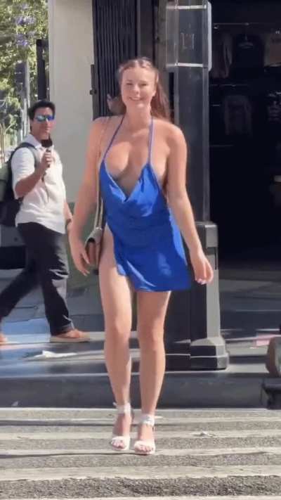 That dress is barely hanging on