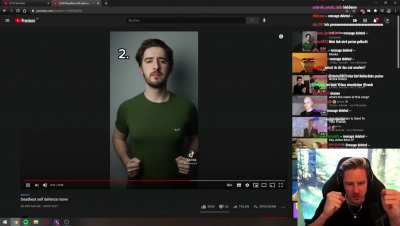 German Streamer watching a self defense video