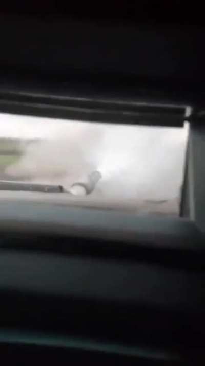Ukrainian tank at work in eastern Ukraine shelling Russian targets