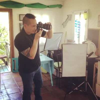 During her photoshoot with David Lee