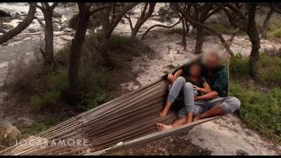 Yeah, hammock sex can be tricky, but we mastered it! So sneaky!