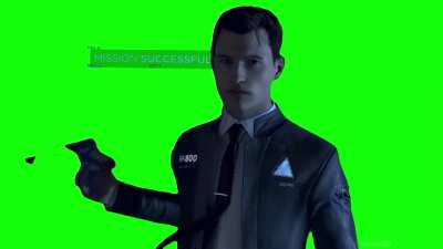 [GREEN SCREEN] Detroit Become Human - Connor walking Away "Mission Successful" Meme Template