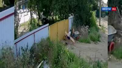 Kids steal a wheelbarrow - eventually