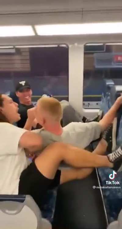 Watch the knee of the guy on the left